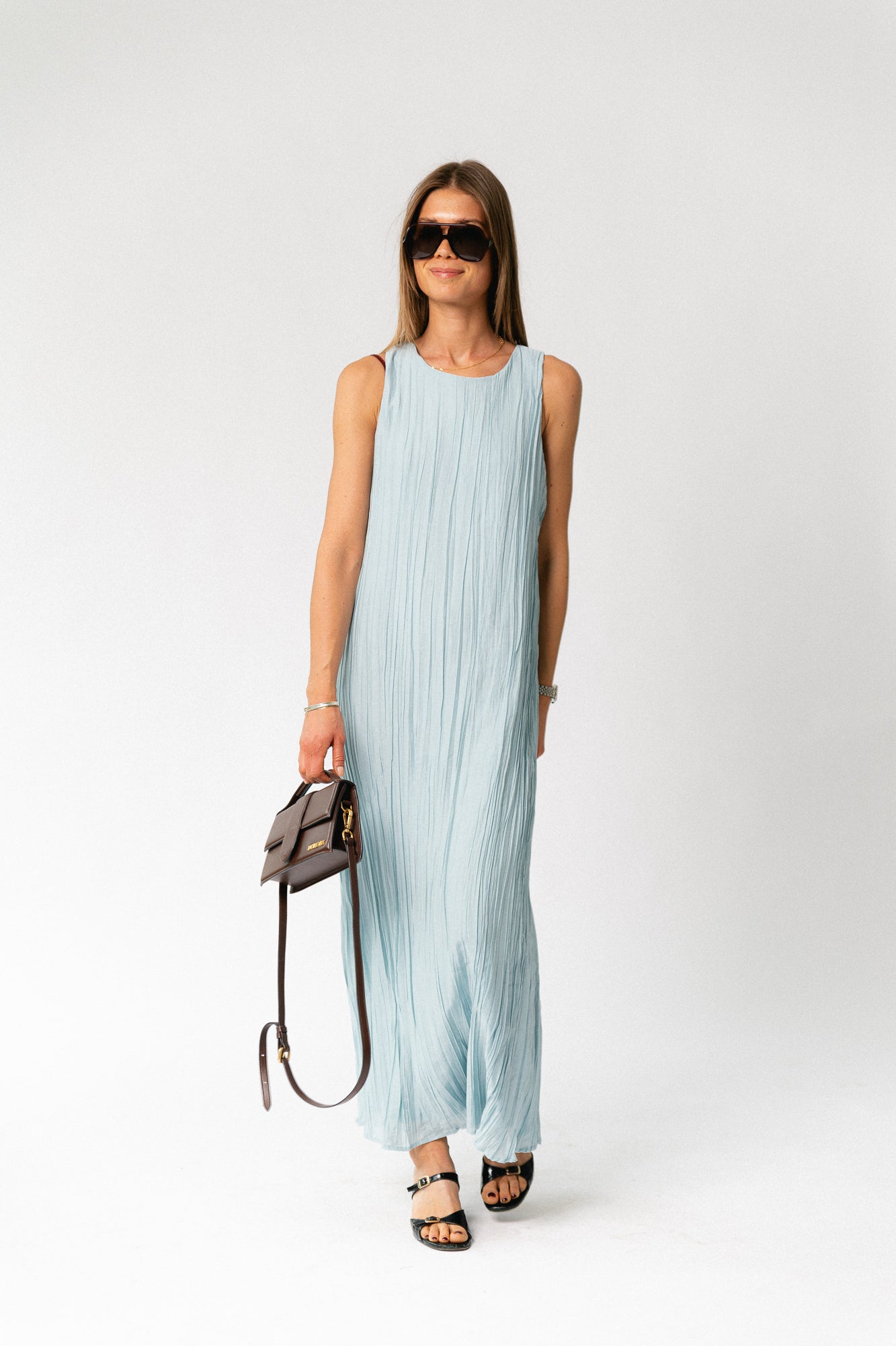 OBJMabel Brea SL O-neck long dress winter sky