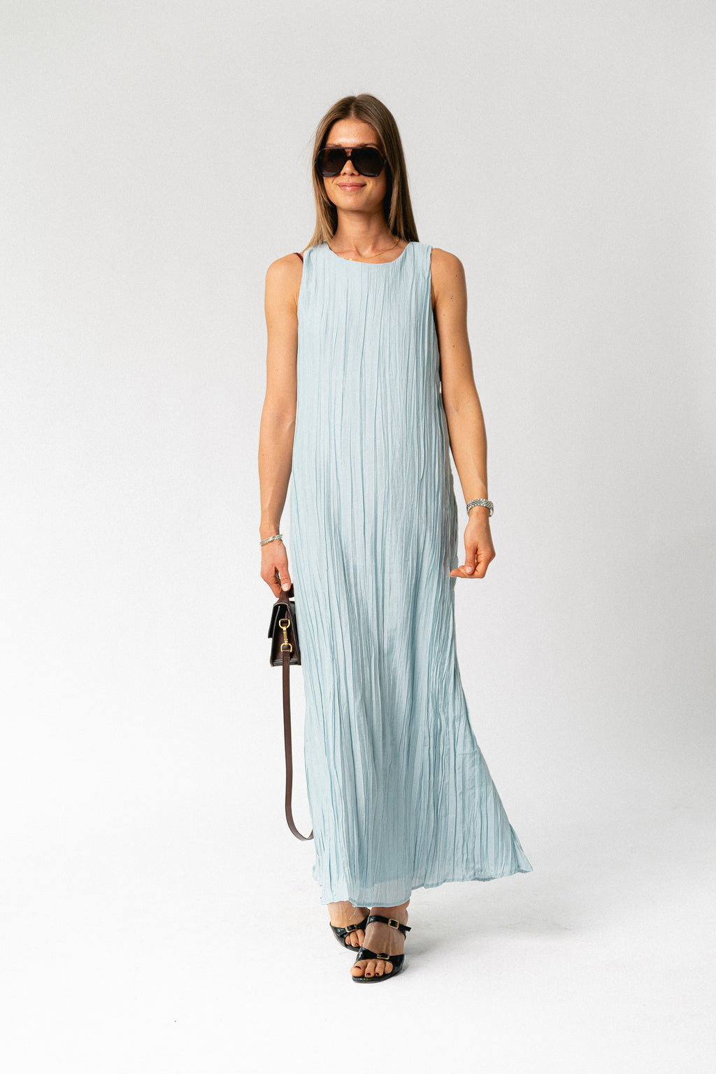 OBJMabel Brea SL O-neck long dress winter sky
