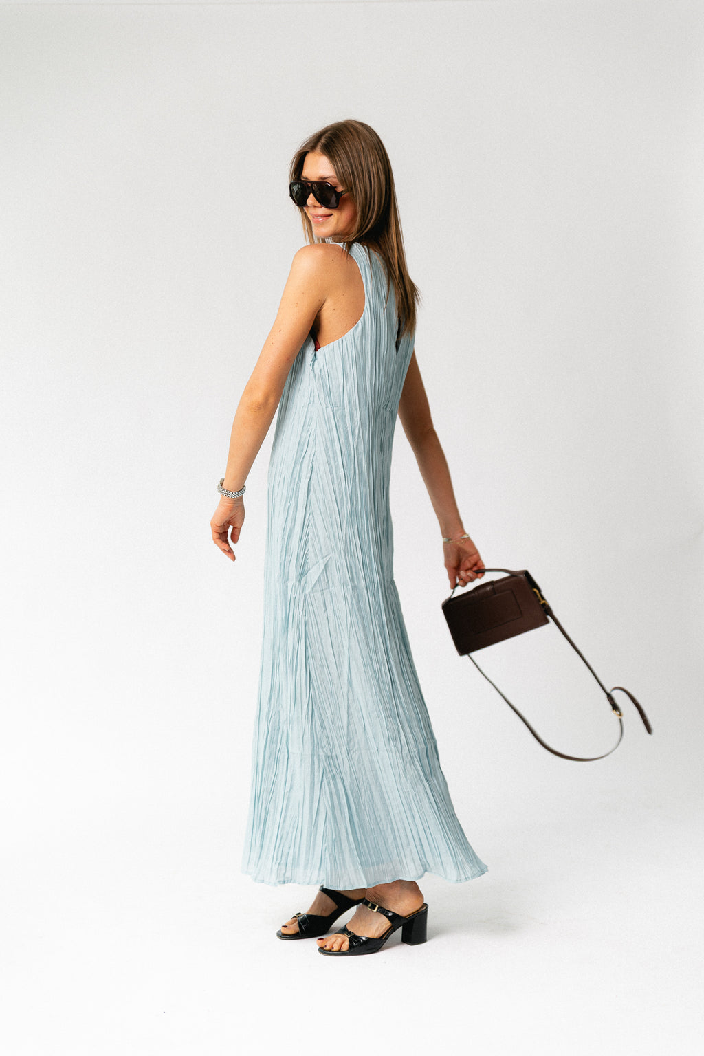 OBJMabel Brea SL O-neck long dress winter sky