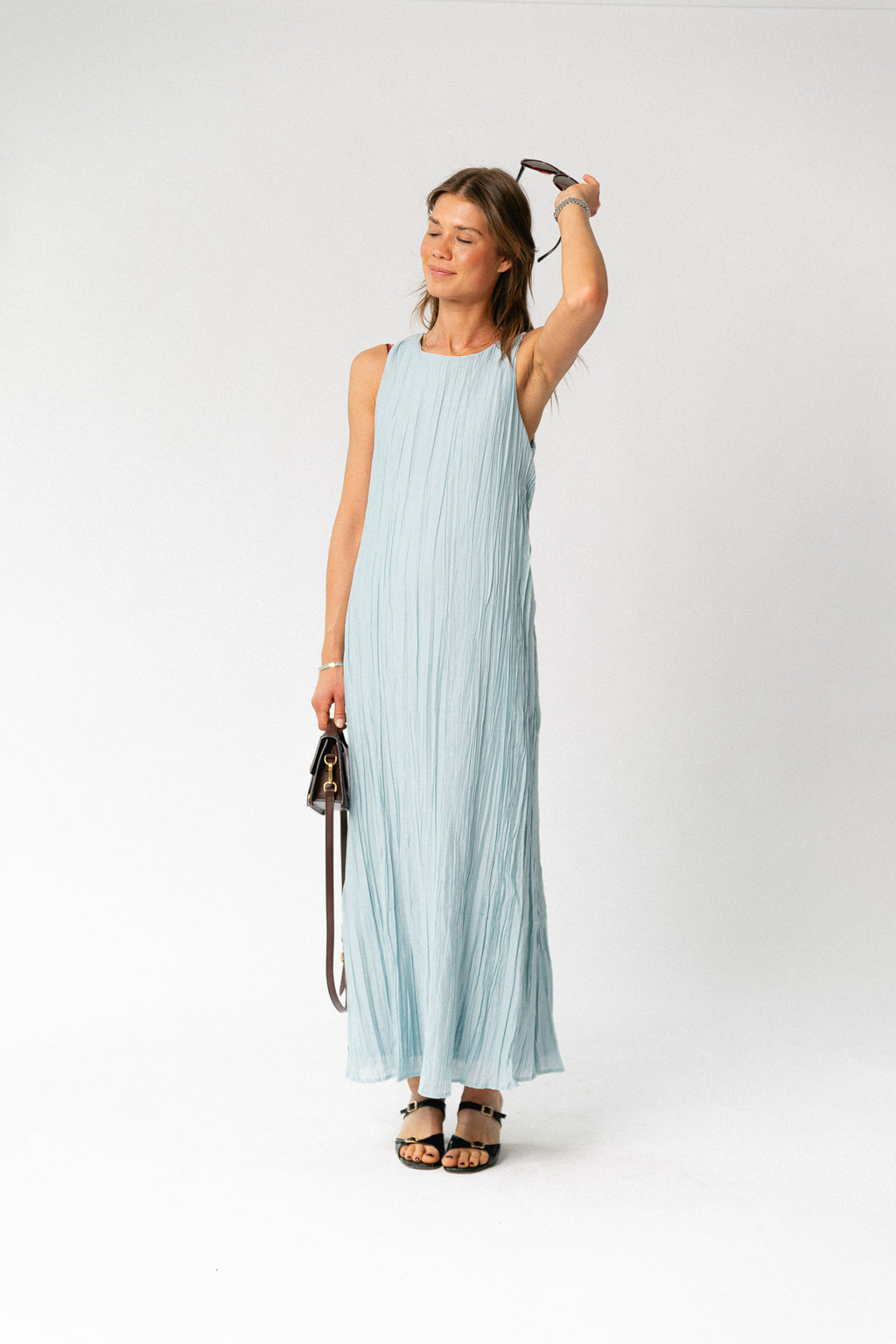 OBJMabel Brea SL O-neck long dress winter sky