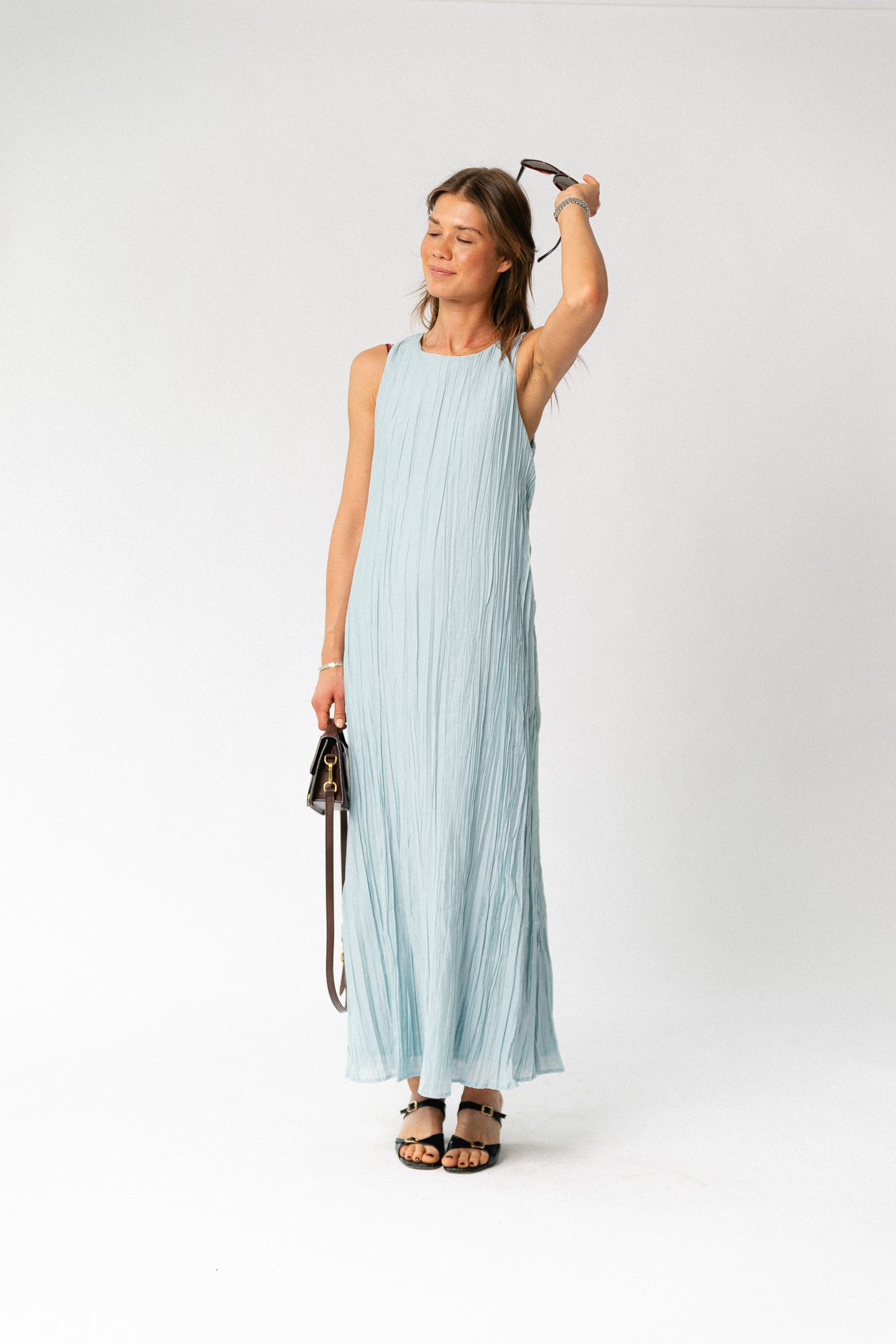 OBJMabel Brea SL O-neck long dress winter sky