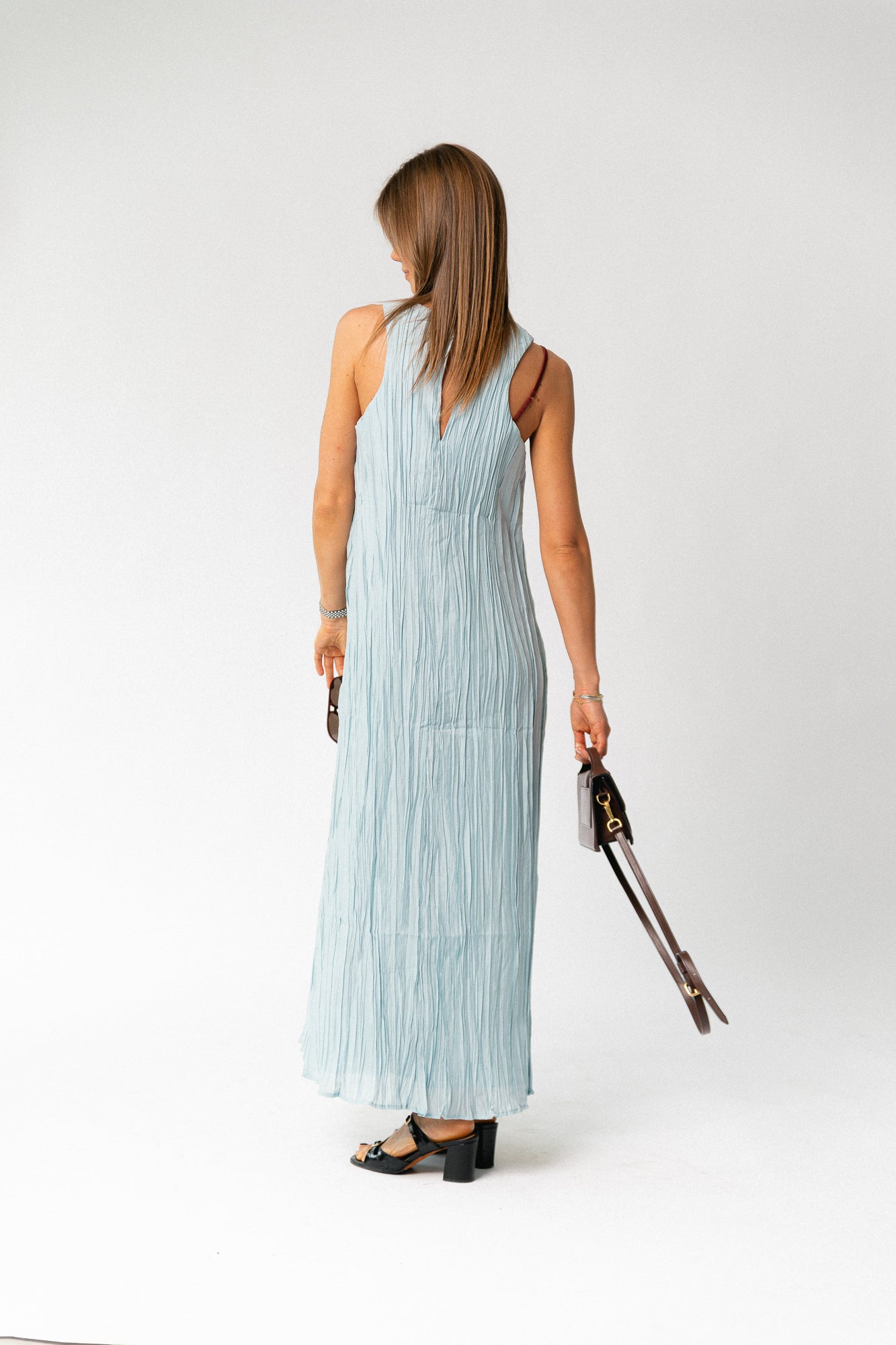OBJMabel Brea SL O-neck long dress winter sky