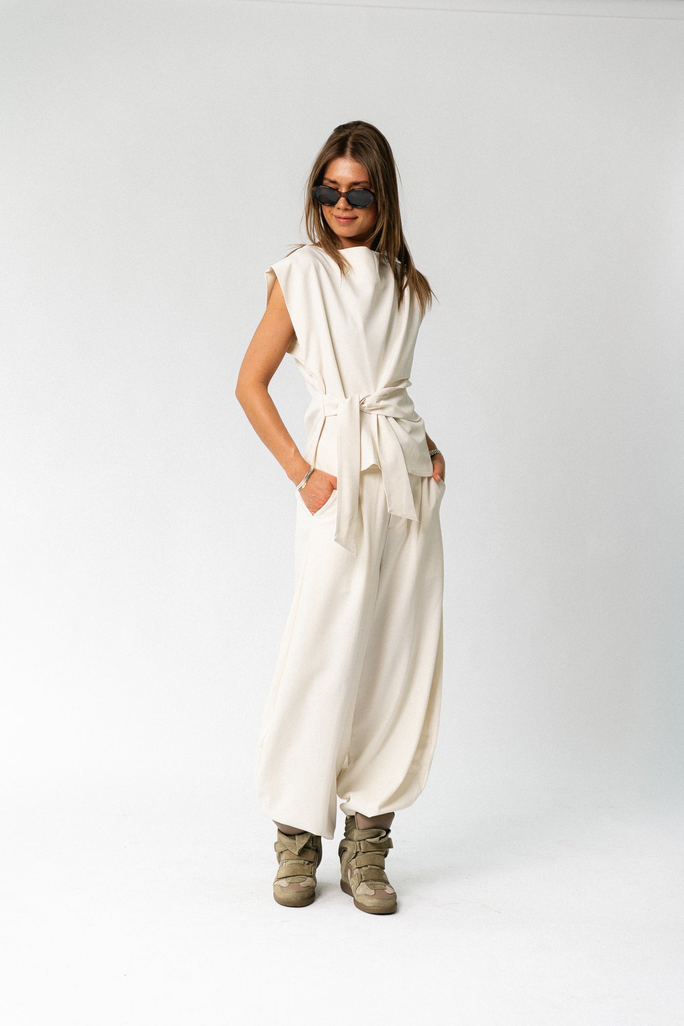 Britt SL wrapped top vanilla ice