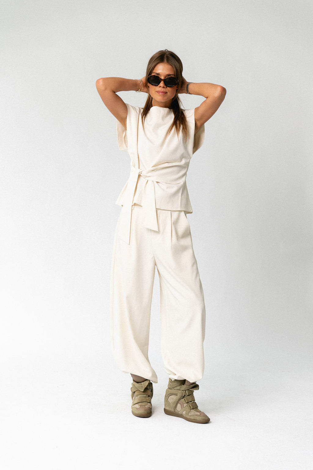Britt SL wrapped top vanilla ice
