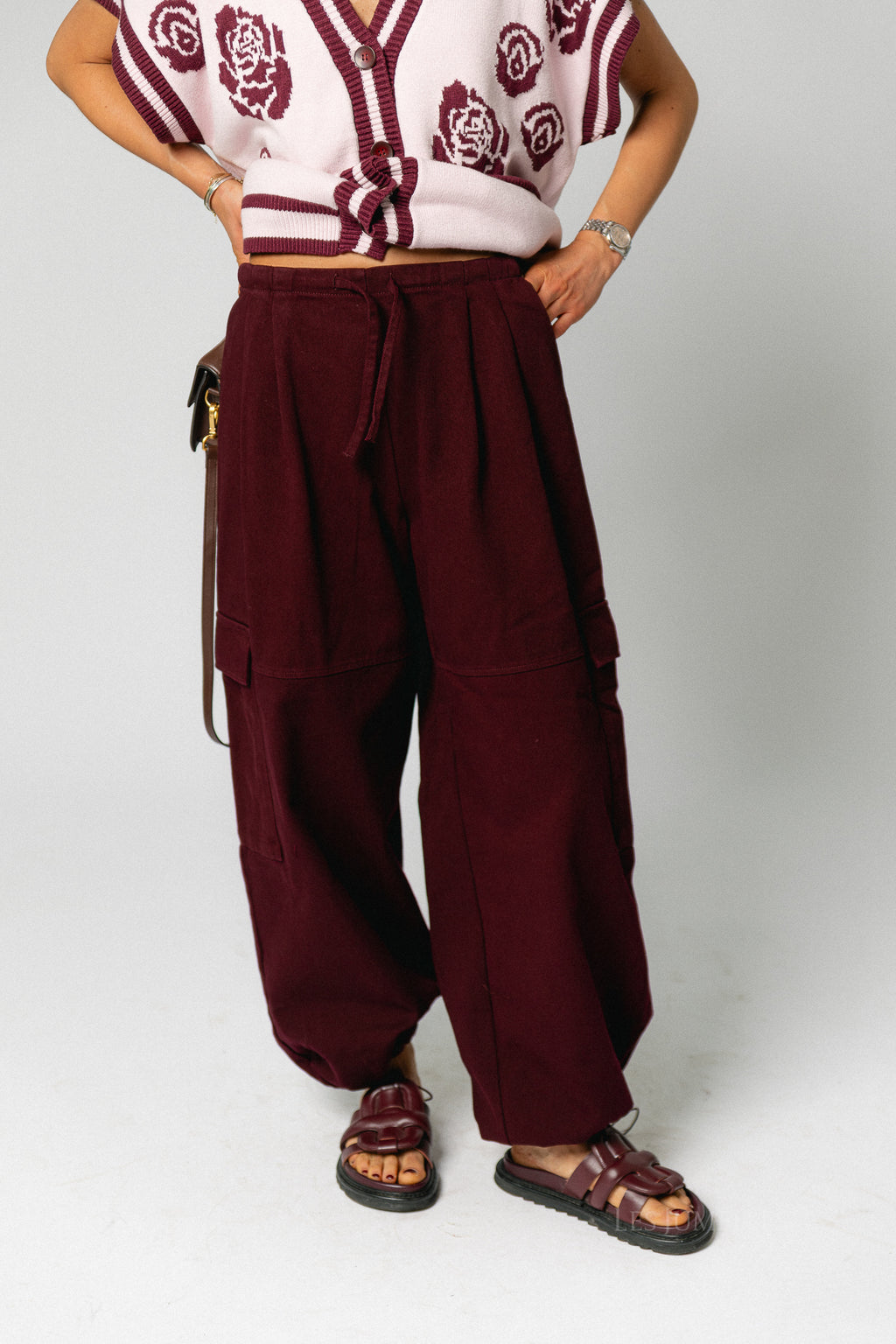 Cassie cargo pants burgundy