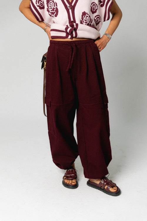 Cassie cargo pants burgundy