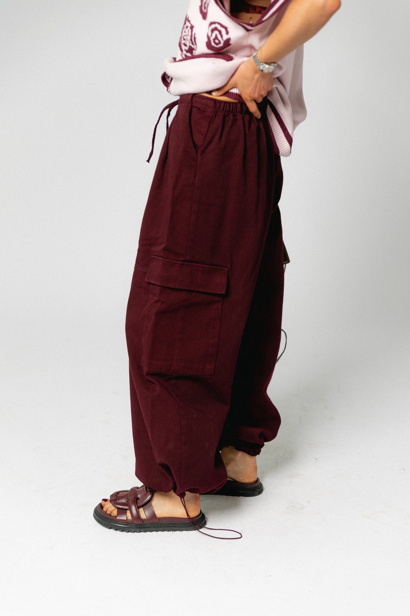 Cassie cargo pants burgundy