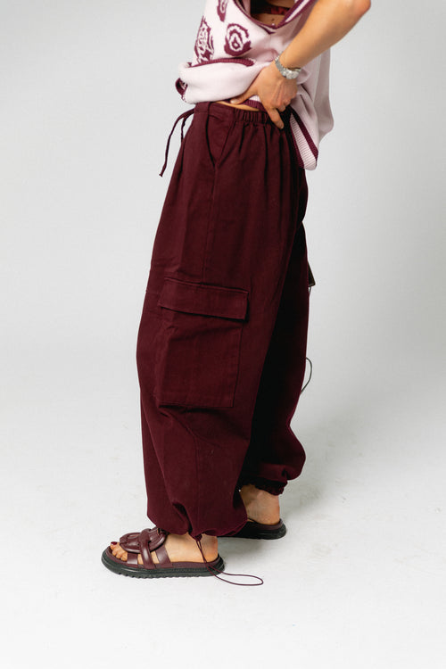 Cassie cargo pants burgundy