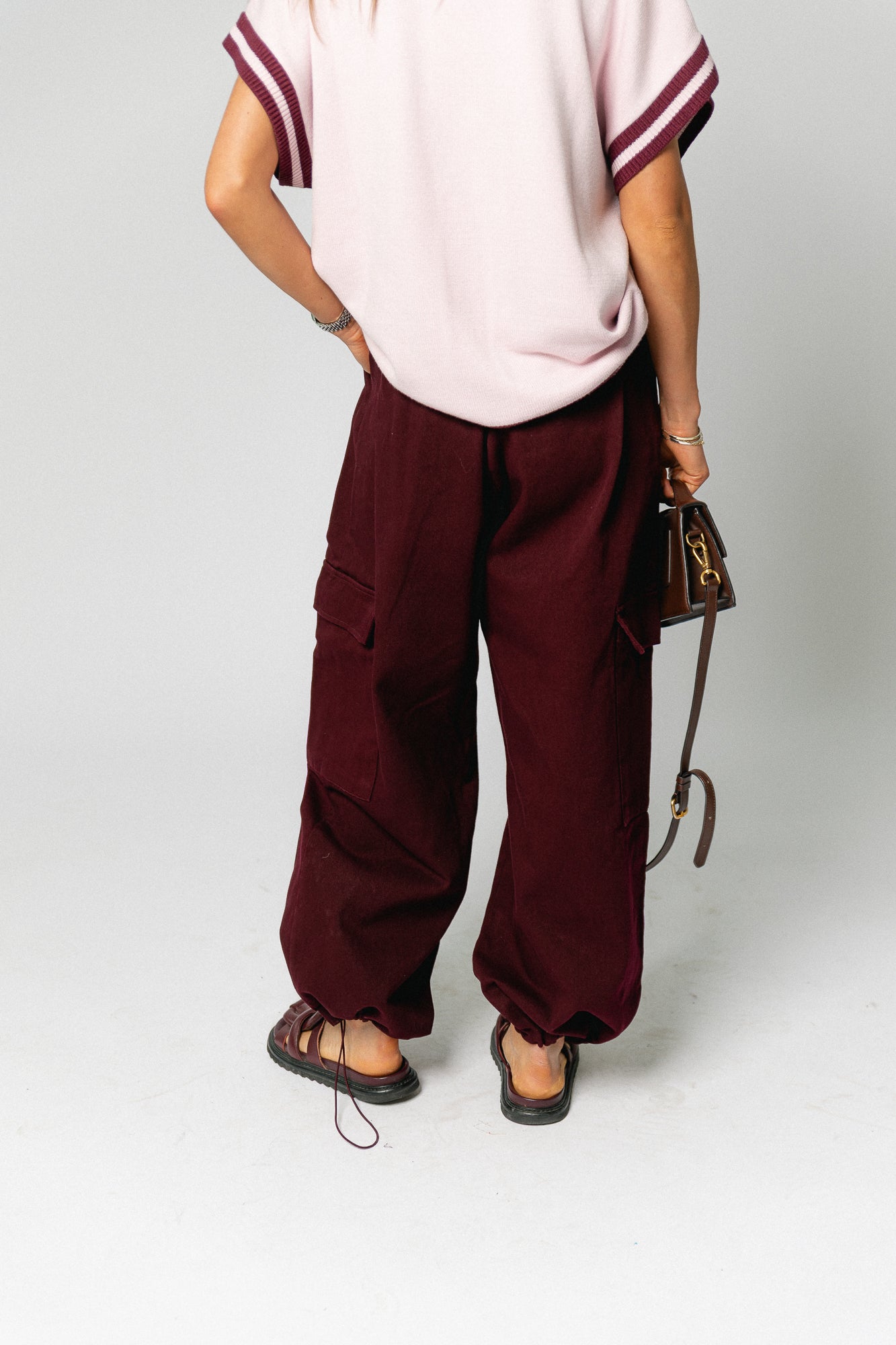 Cassie cargo pants burgundy