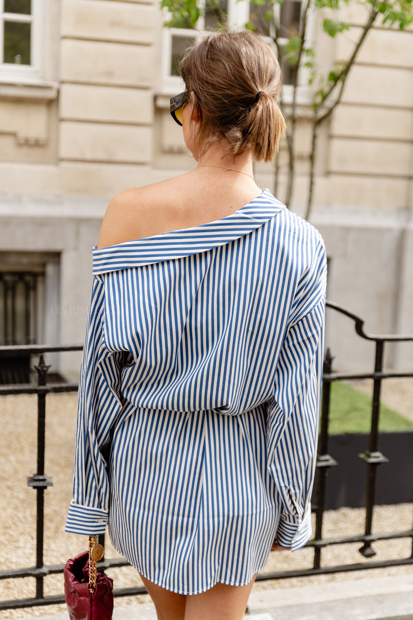 Delenn dress blue and white stripe