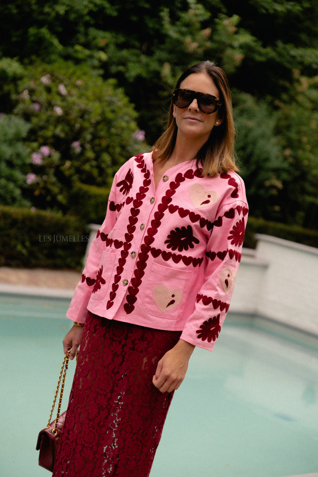Lena embroidered vest pink