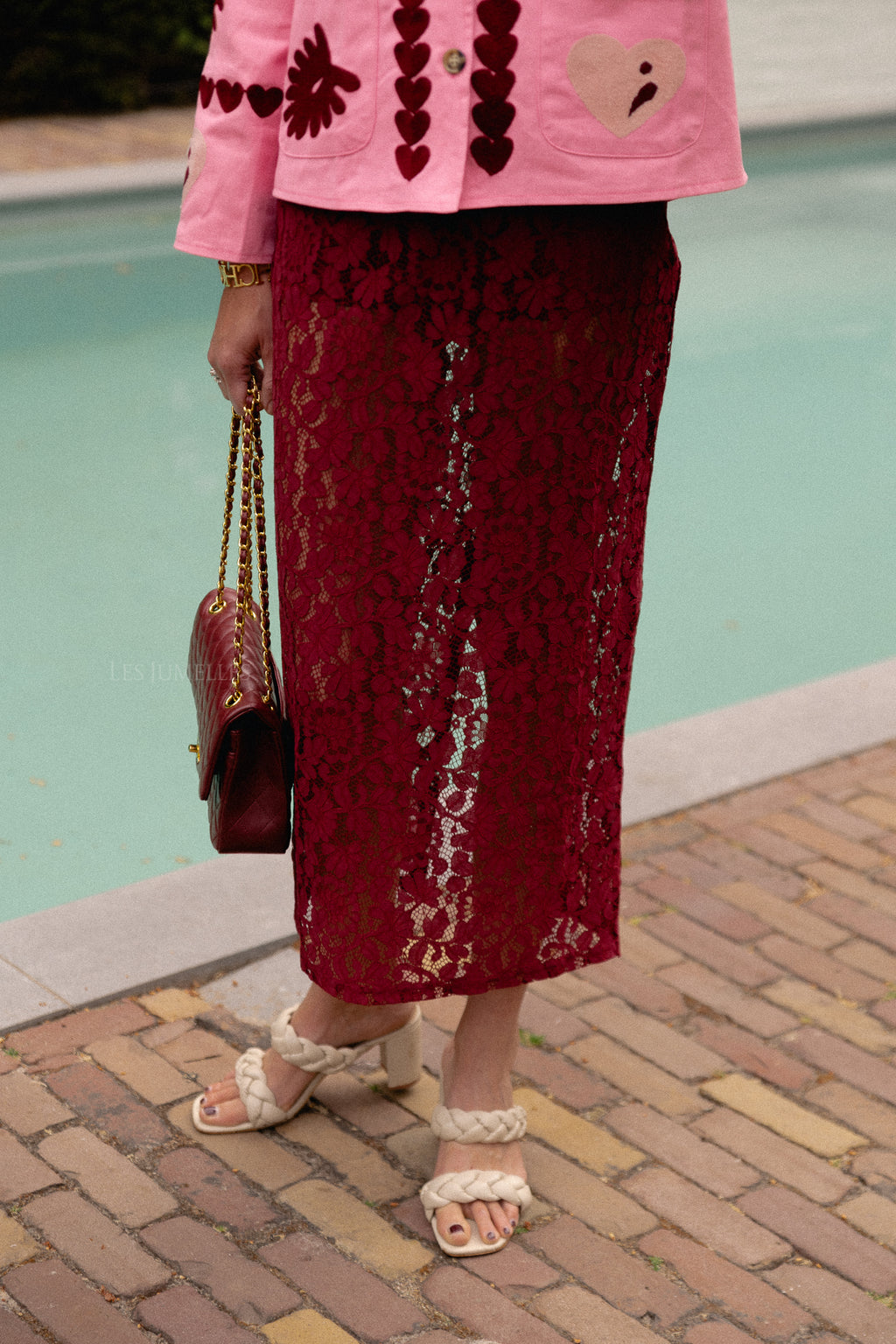 Pauline lace skirt plum