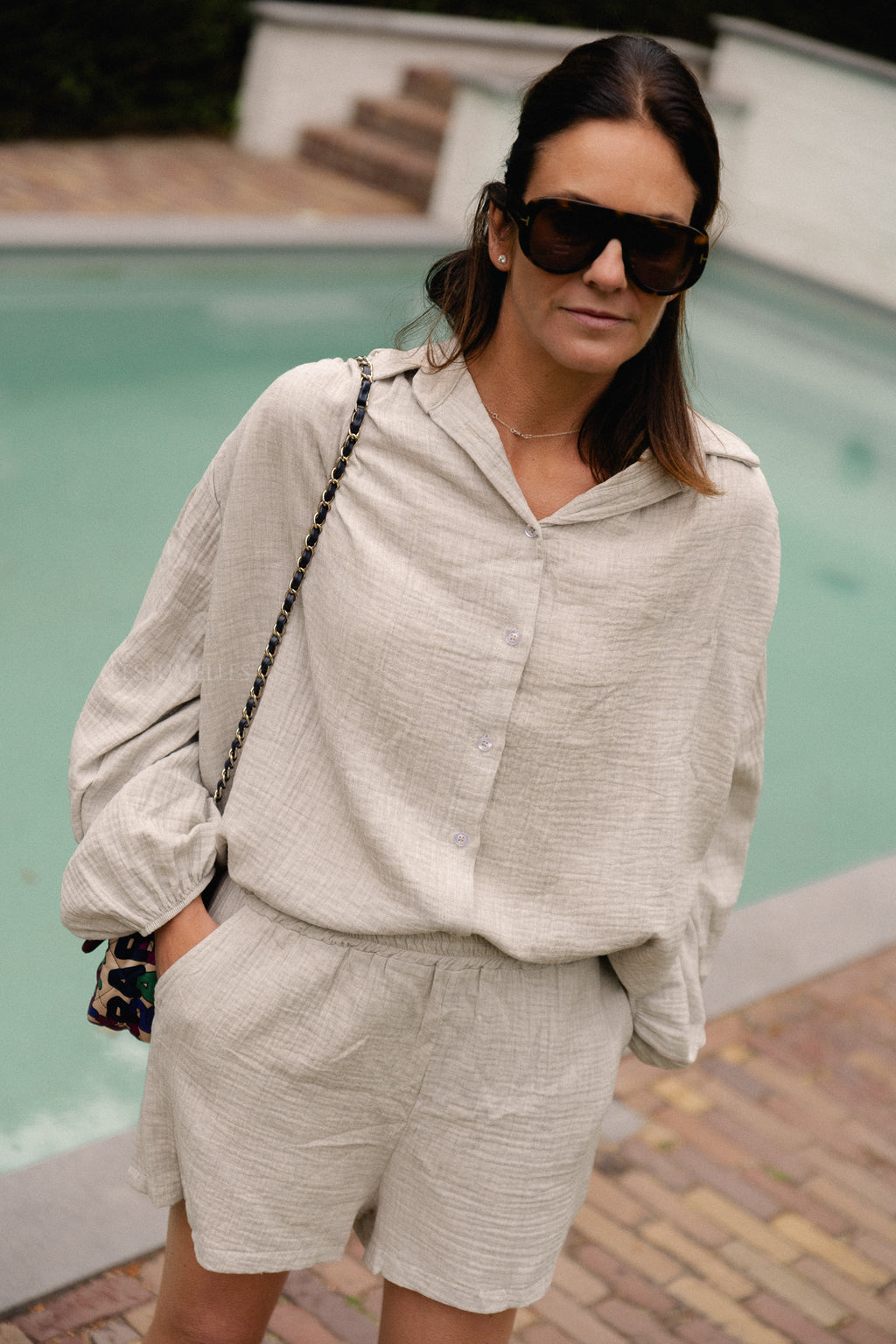 Abigail blouse grijs melange