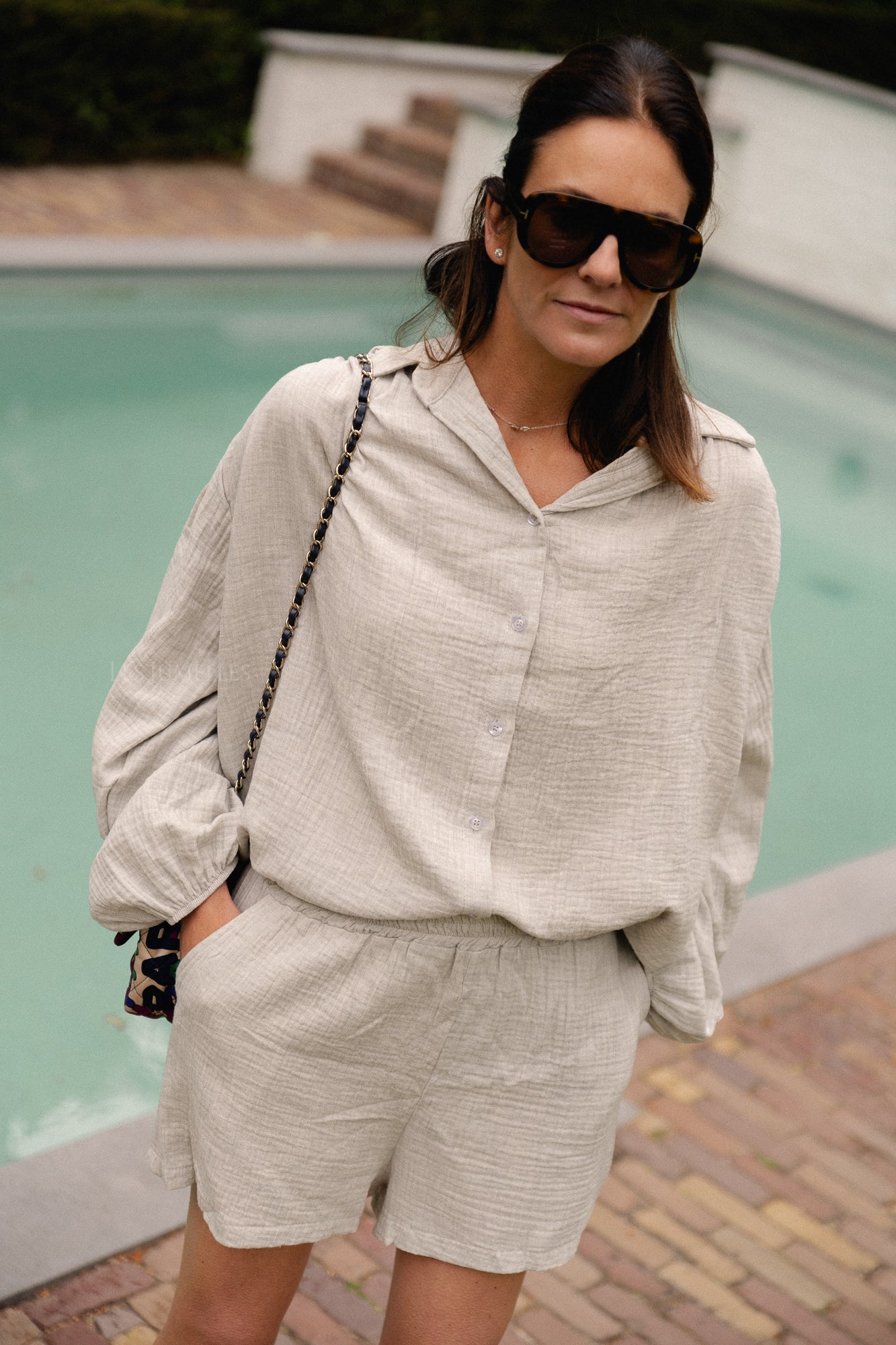 Abigail Shorts Grau Melange