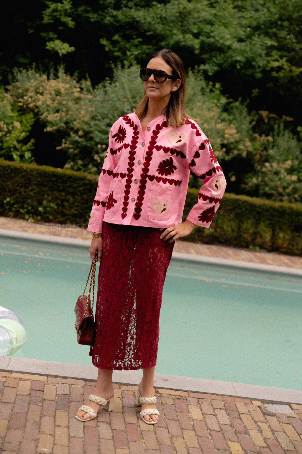 Pauline lace skirt plum
