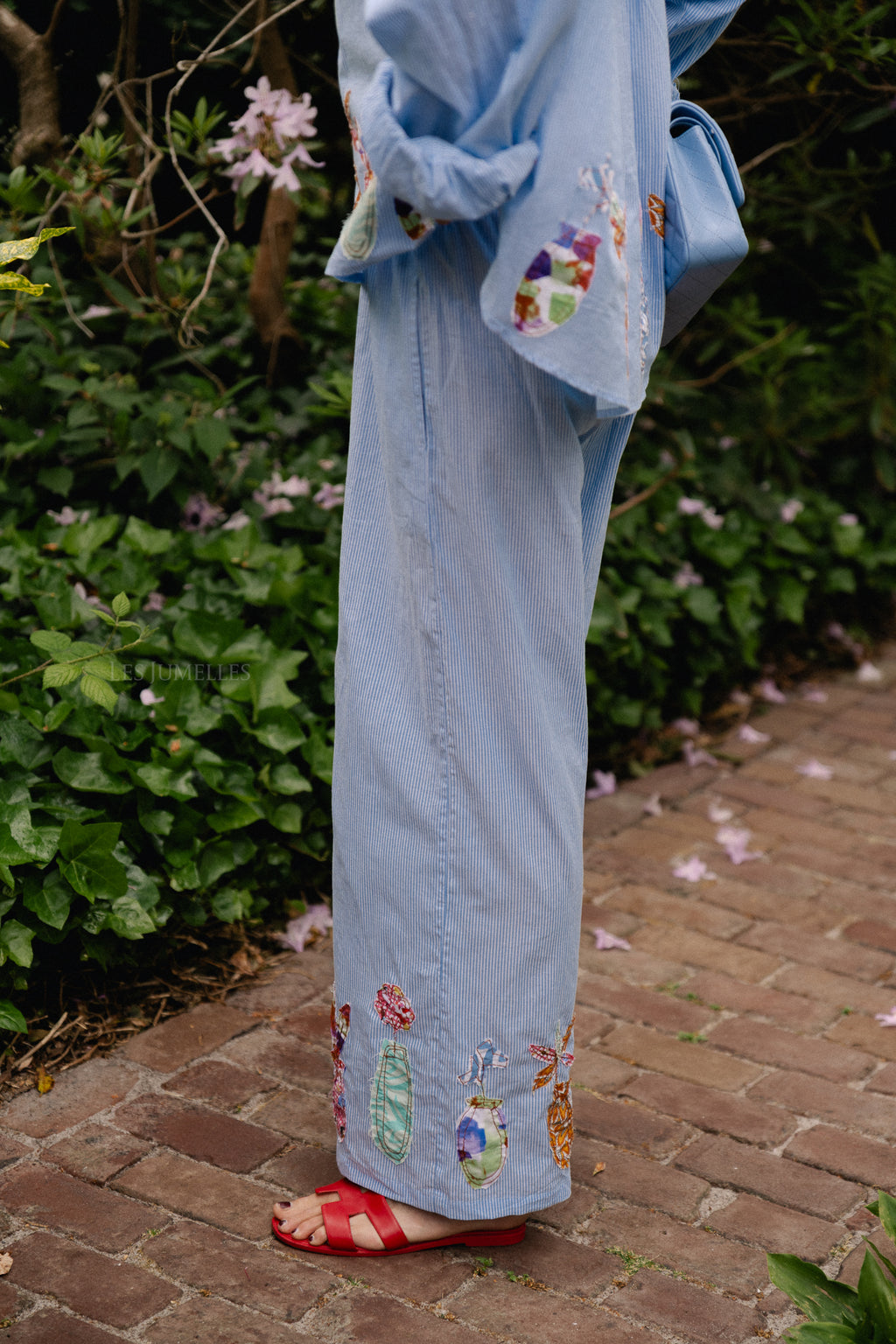 Flora pants blue stripes