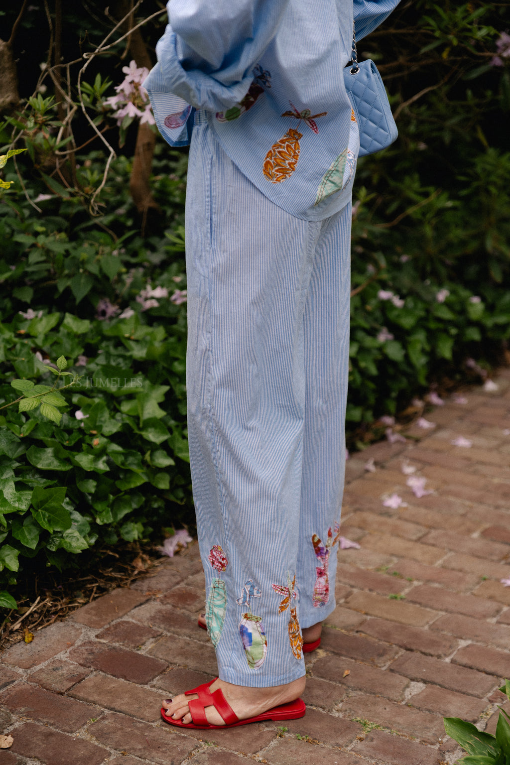 Flora pants blue stripes