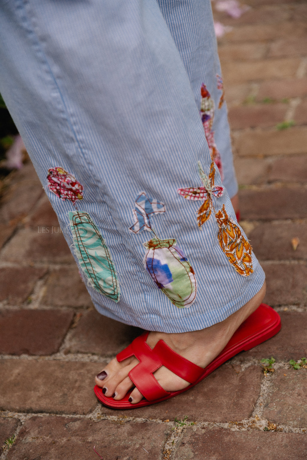 Flora pants blue stripes