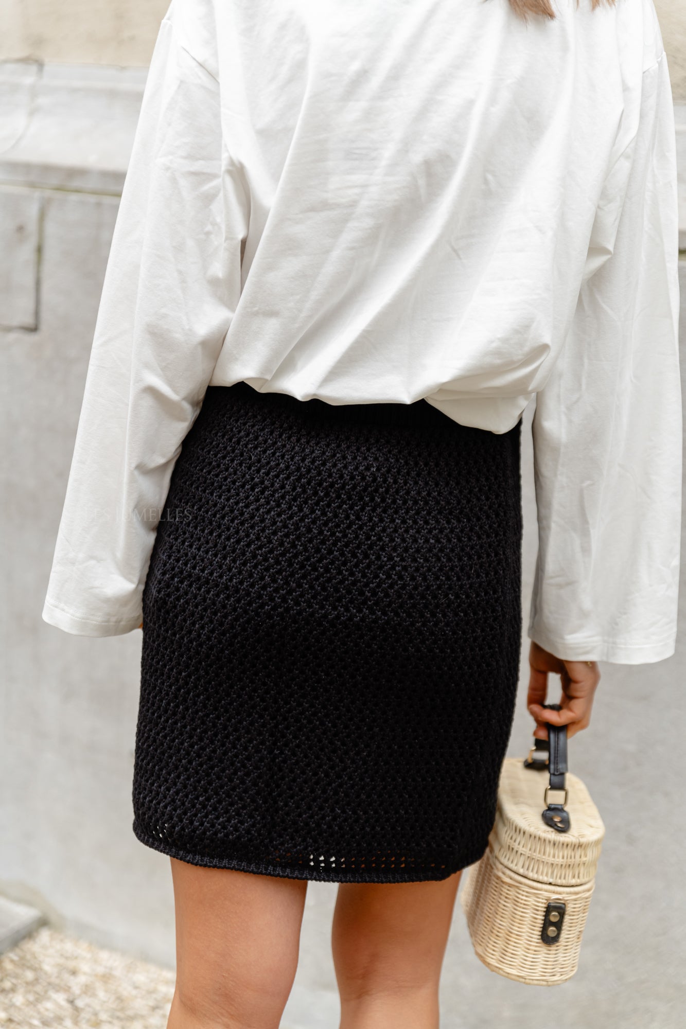 SLFFina HW mini knit skirt black
