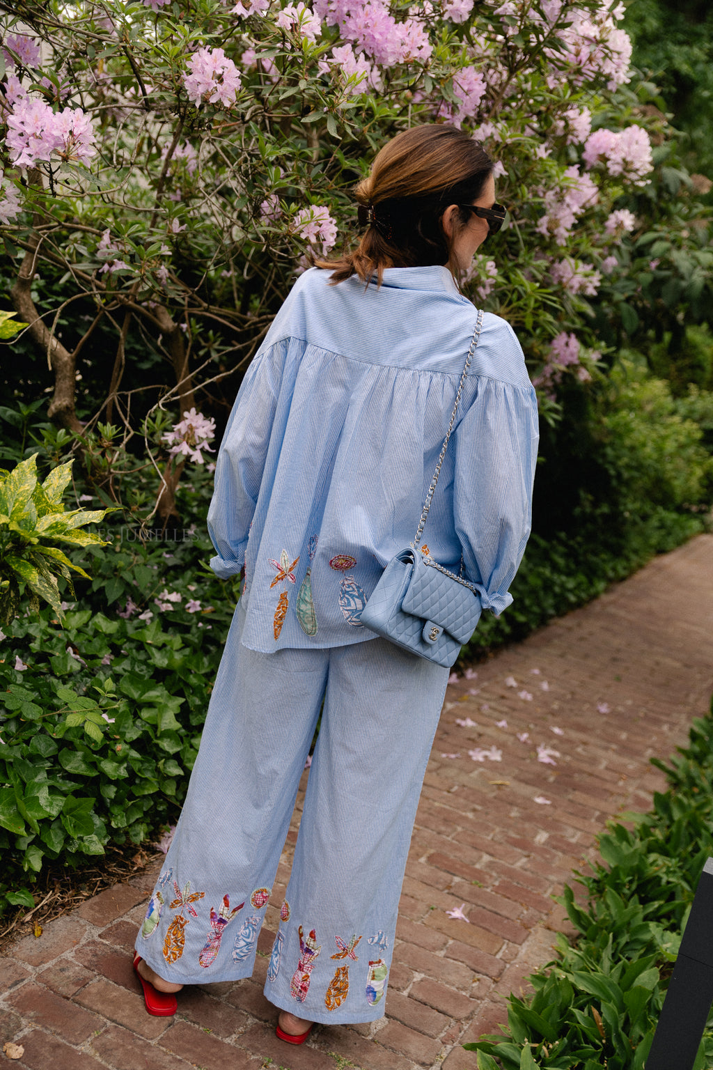 Flora pants blue stripes