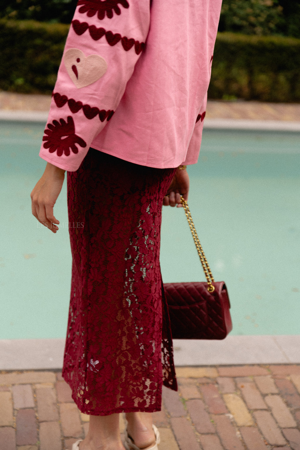 Pauline lace skirt plum