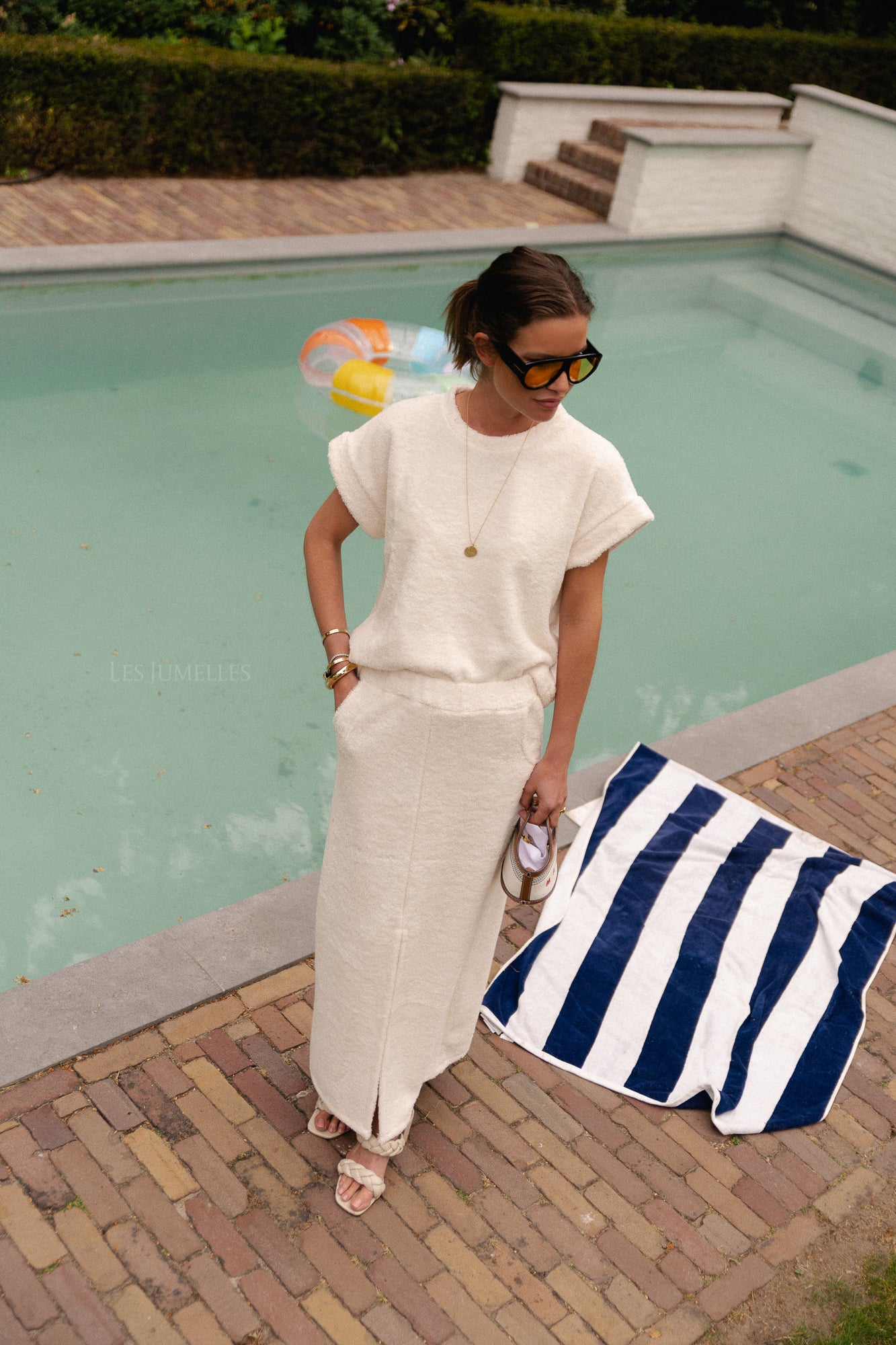 Annabelle terry skirt ecru