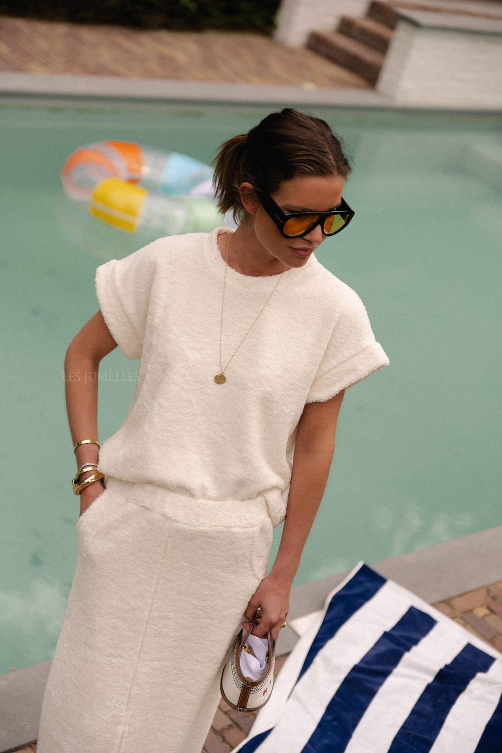 Annabelle Frottee-Shirt Ecru