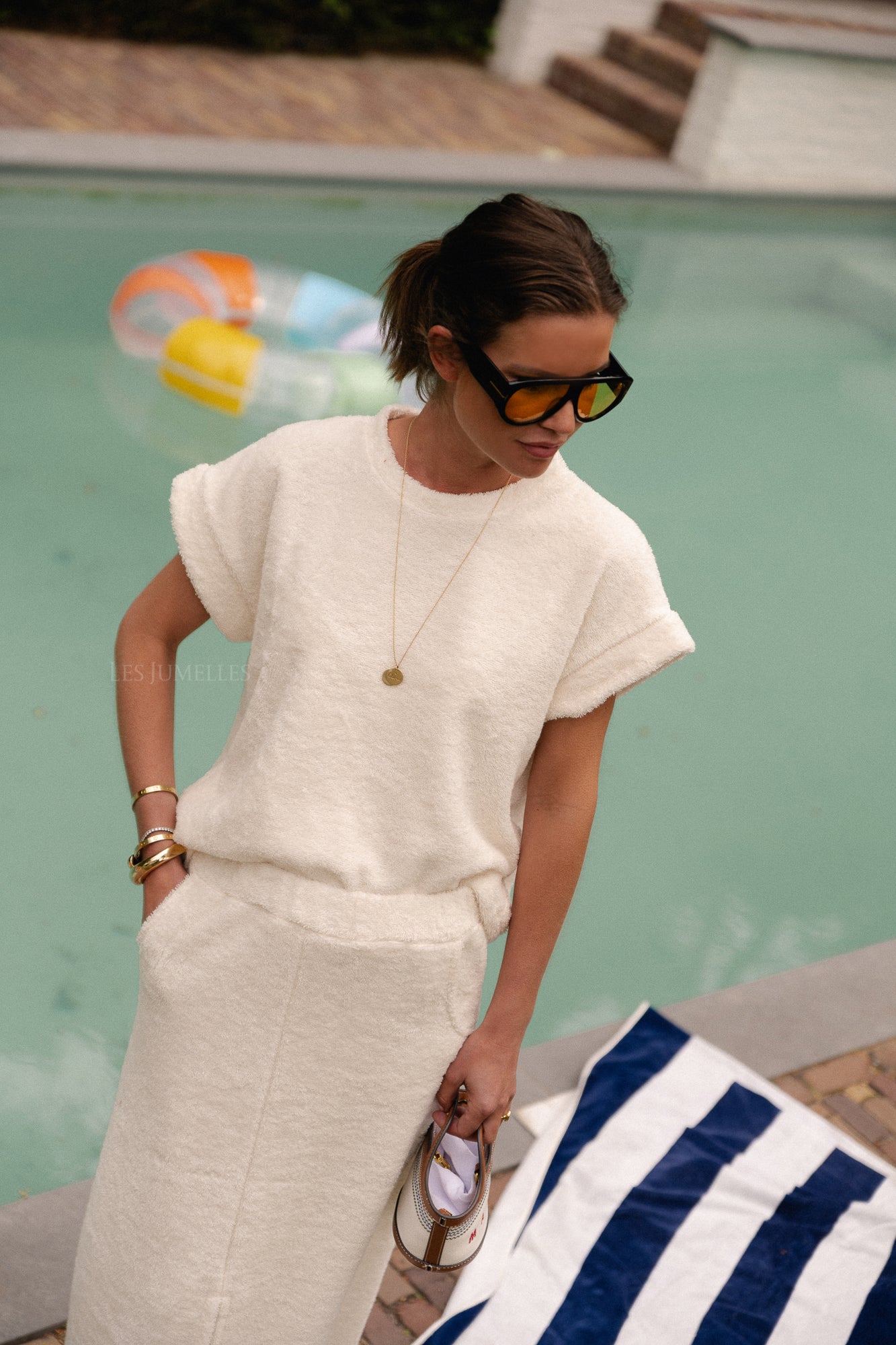 Annabelle Frottee-Shirt Ecru