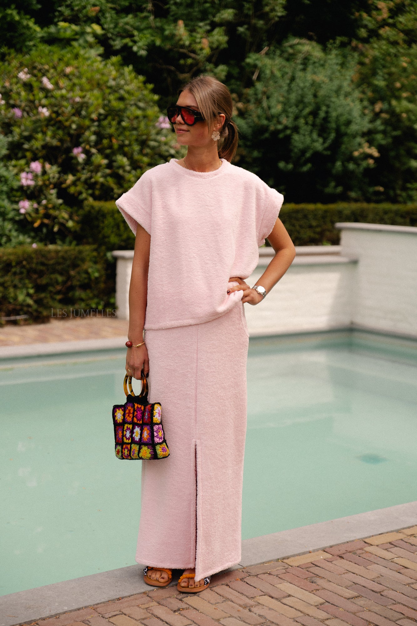 Annabelle terry skirt baby pink