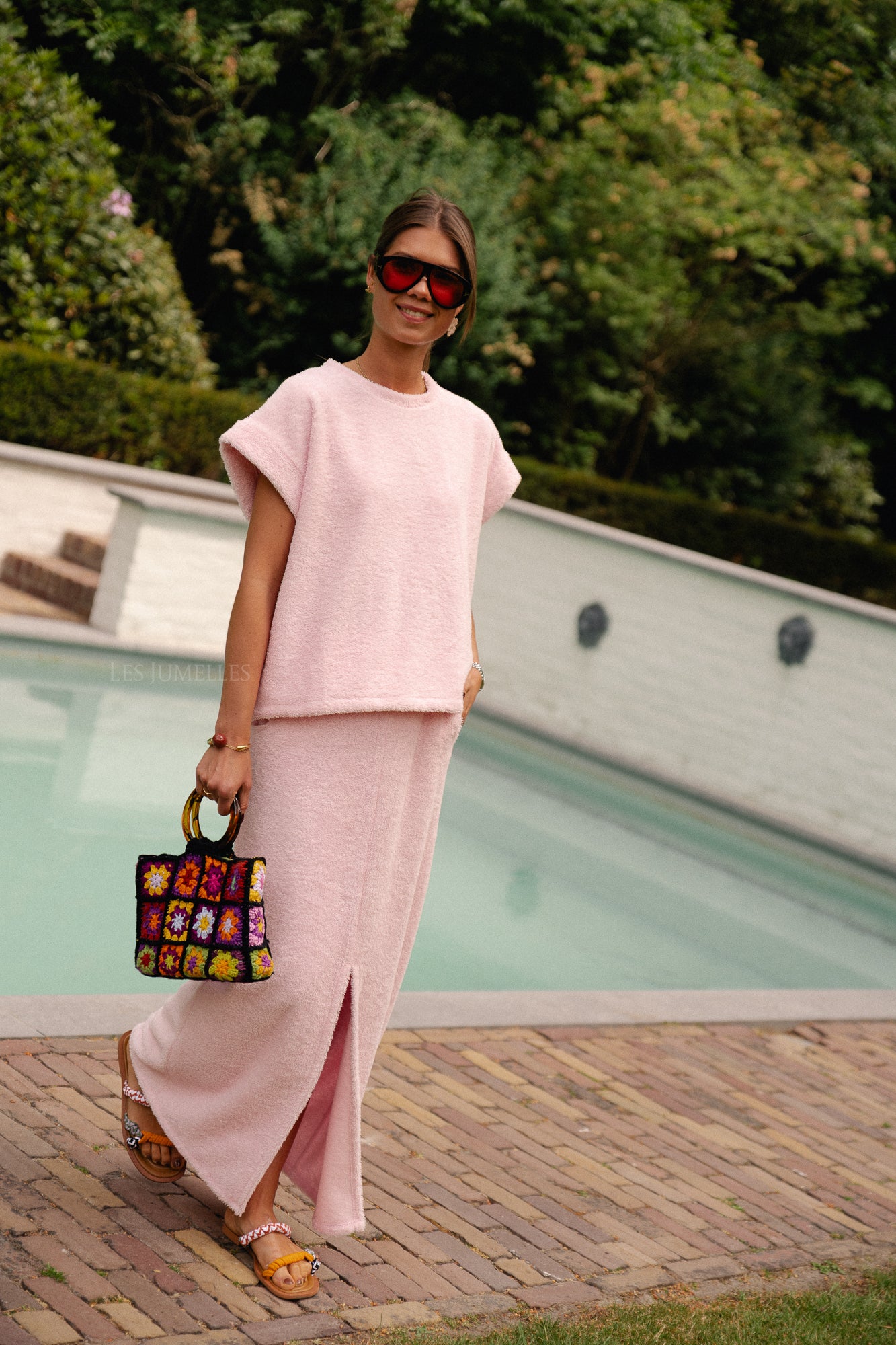 Annabelle terry skirt baby pink