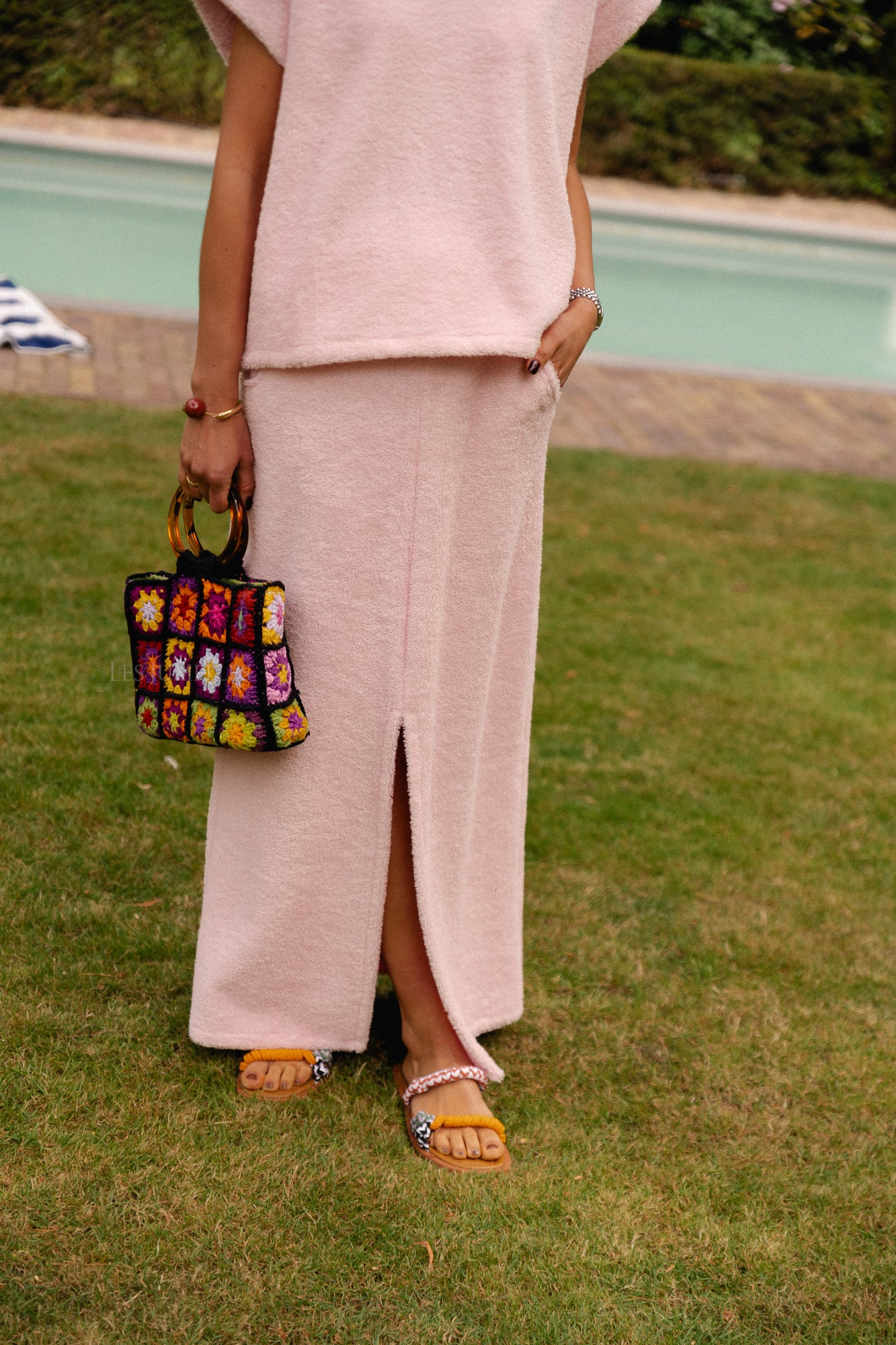 Annabelle terry skirt baby pink