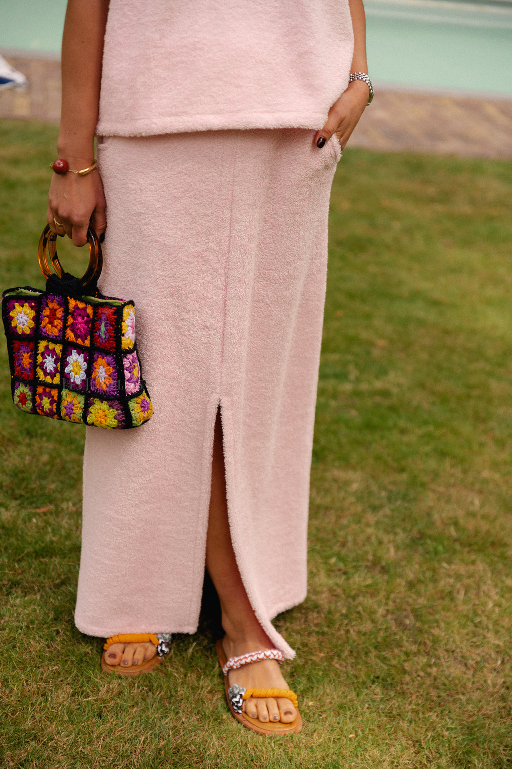 Annabelle terry skirt baby pink