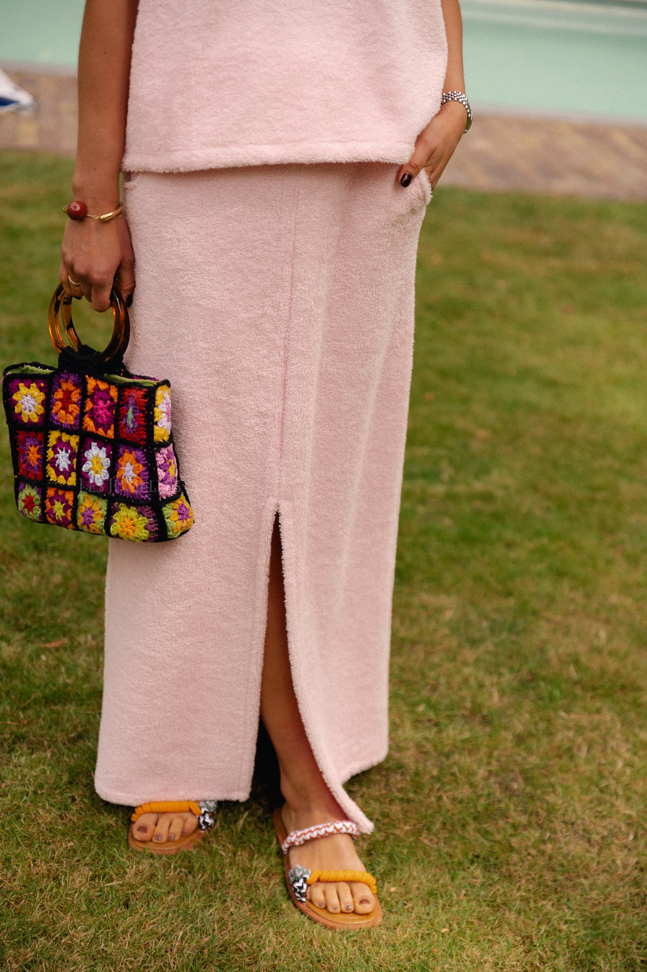 Annabelle terry skirt baby pink