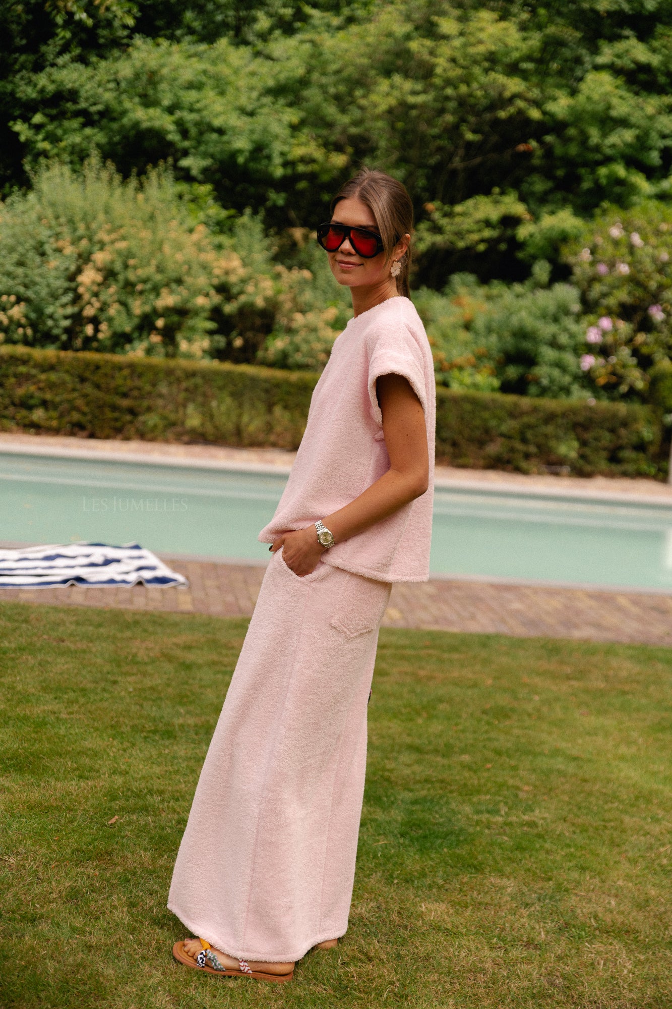 Annabelle terry skirt baby pink