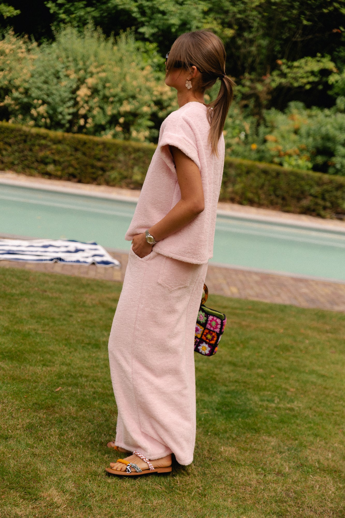 Annabelle terry skirt baby pink