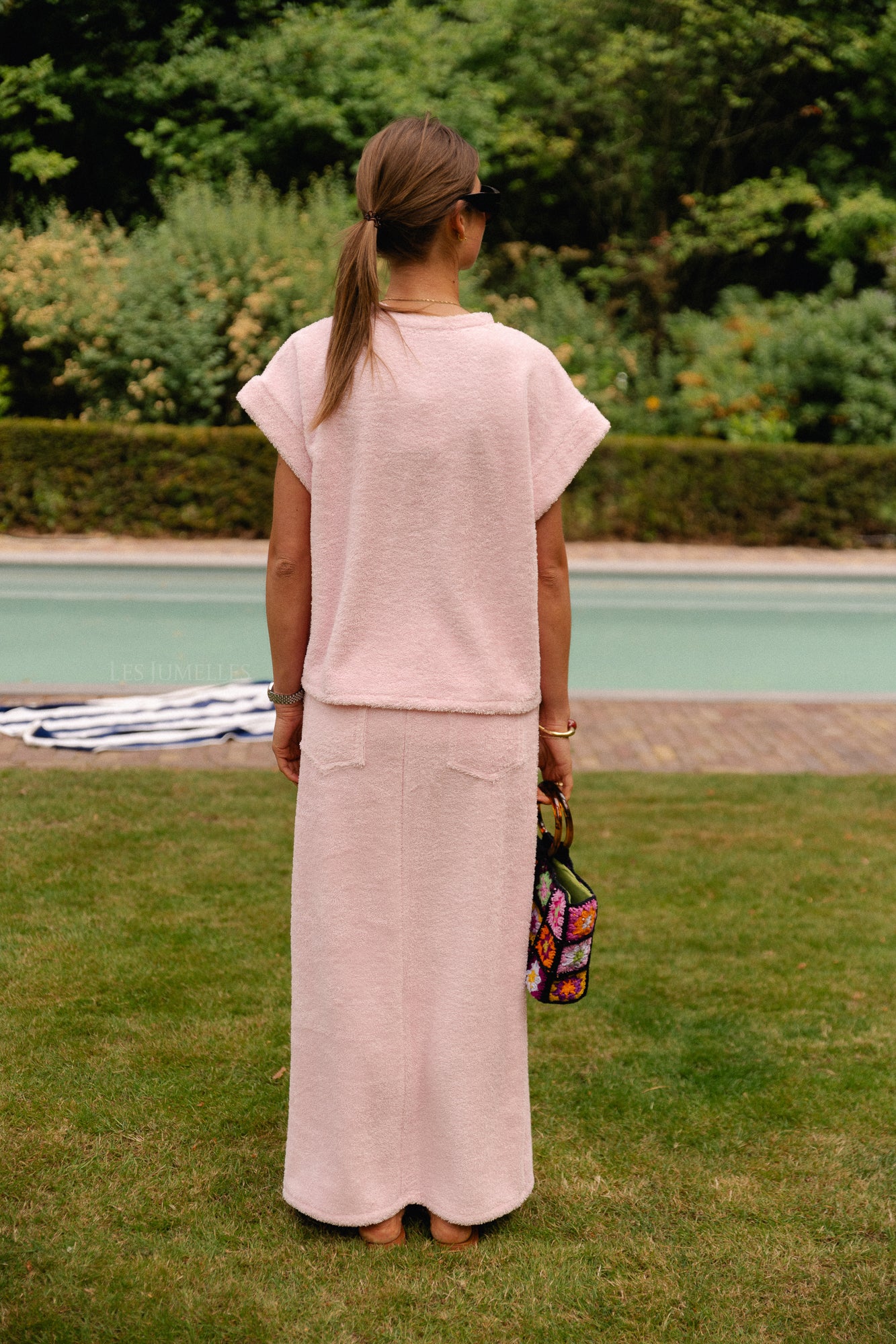 Annabelle terry skirt baby pink