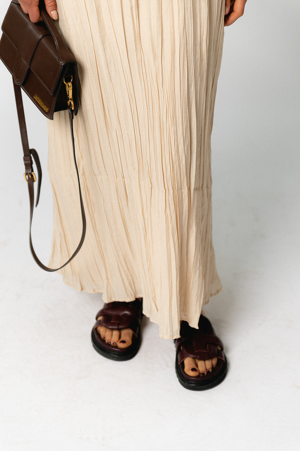 OBJMabel Brea SL O-neck long dress macadamia