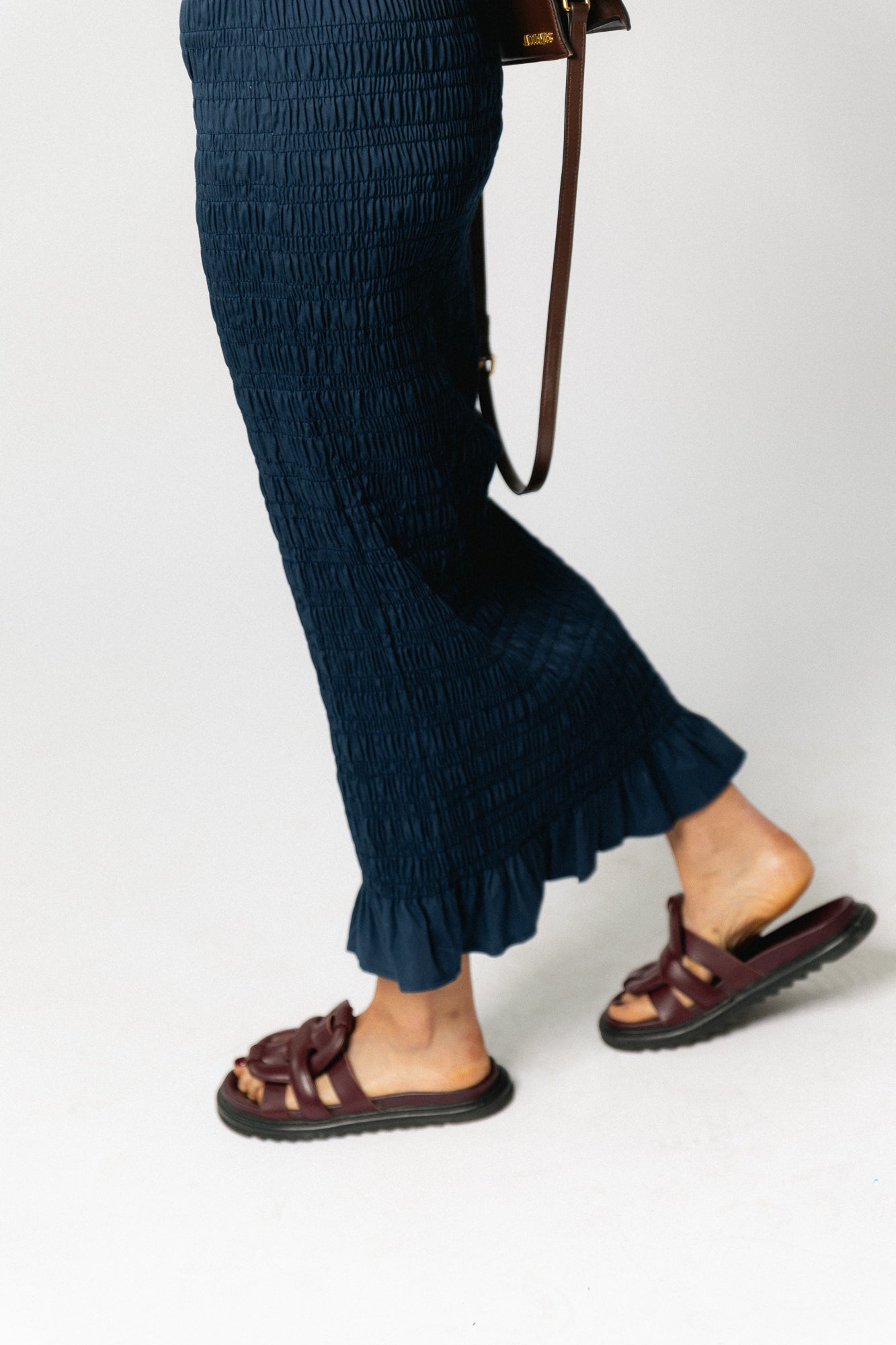 Mona smocked skirt navy