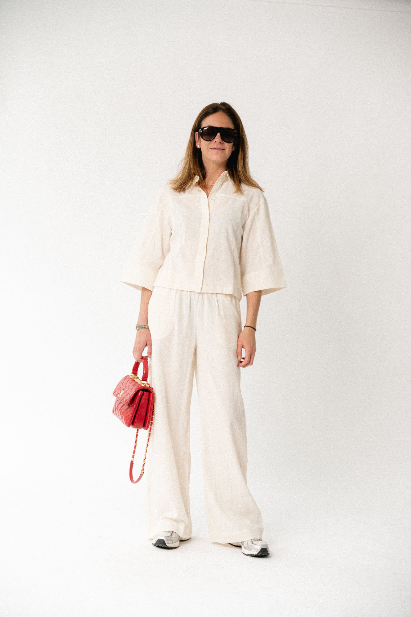 SLFFinnie MW wide sun pants egret