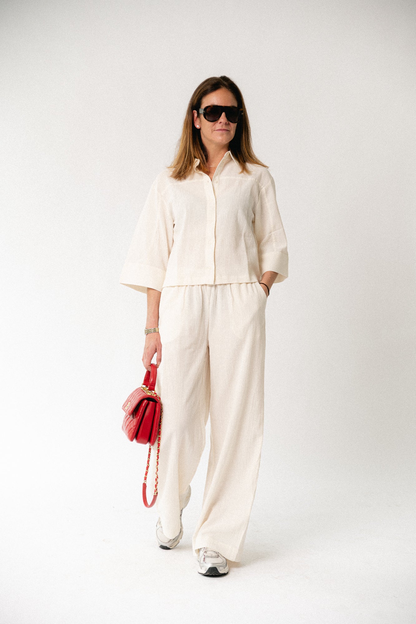 SLFFinnie relaxed 3/4 sun shirt egret