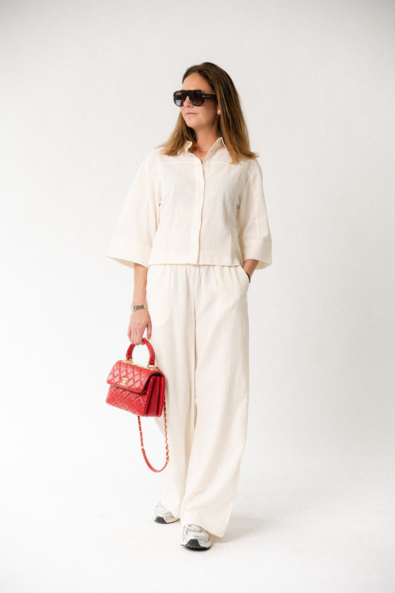 SLFFinnie relaxed 3/4 sun shirt egret