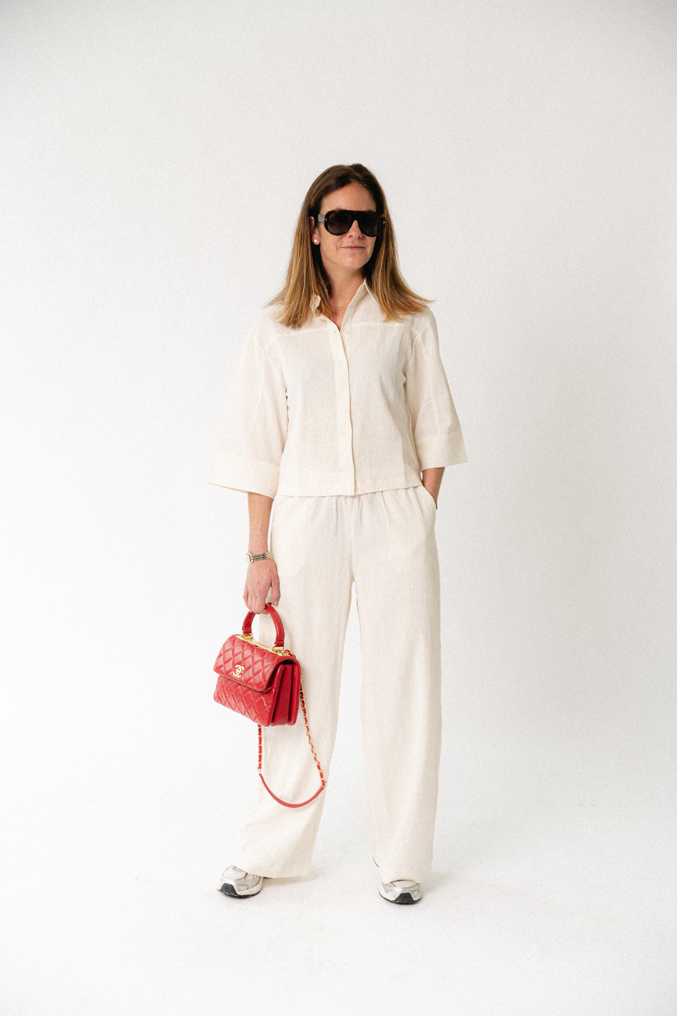 SLFFinnie relaxed 3/4 sun shirt egret