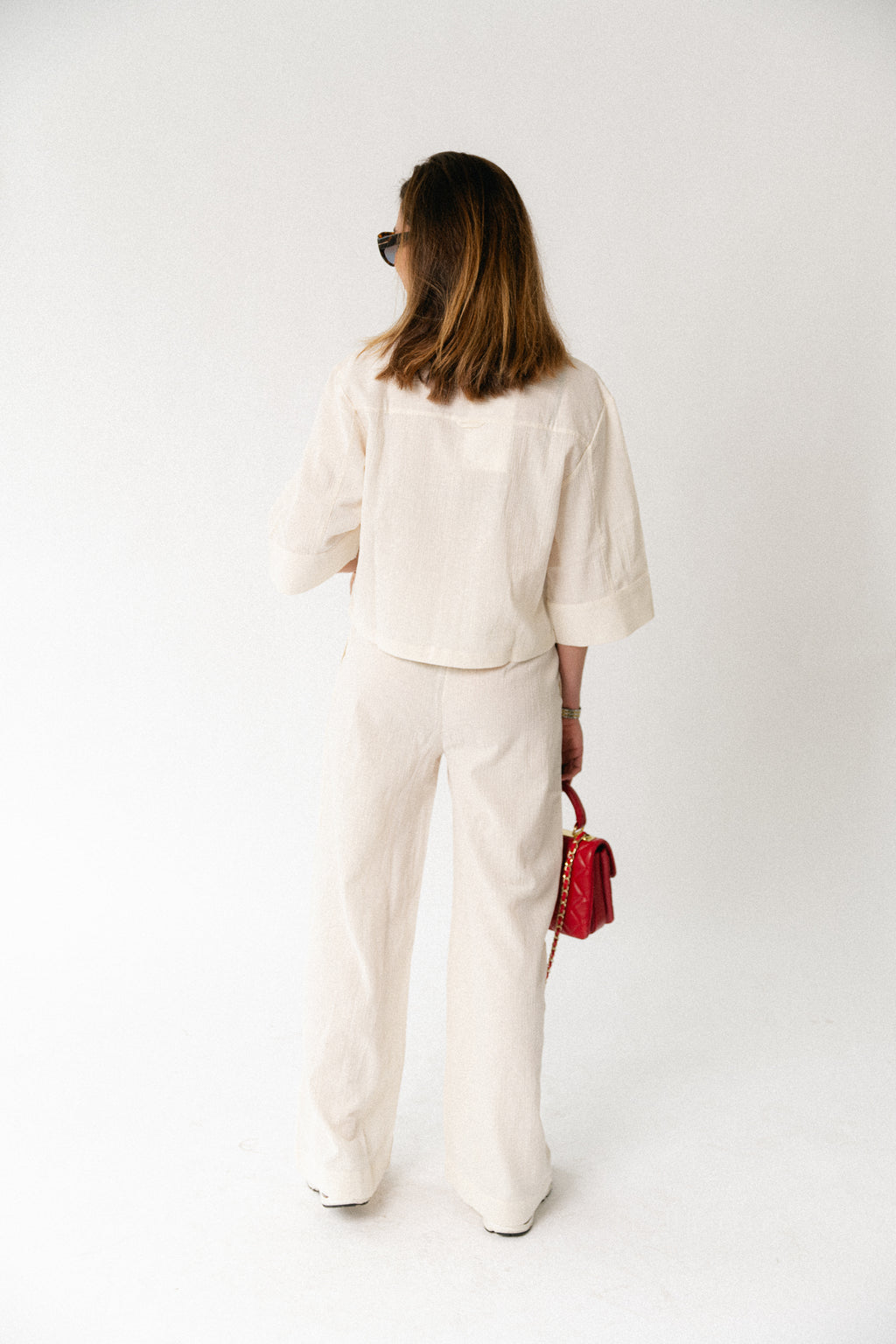 SLFFinnie MW wide sun pants egret