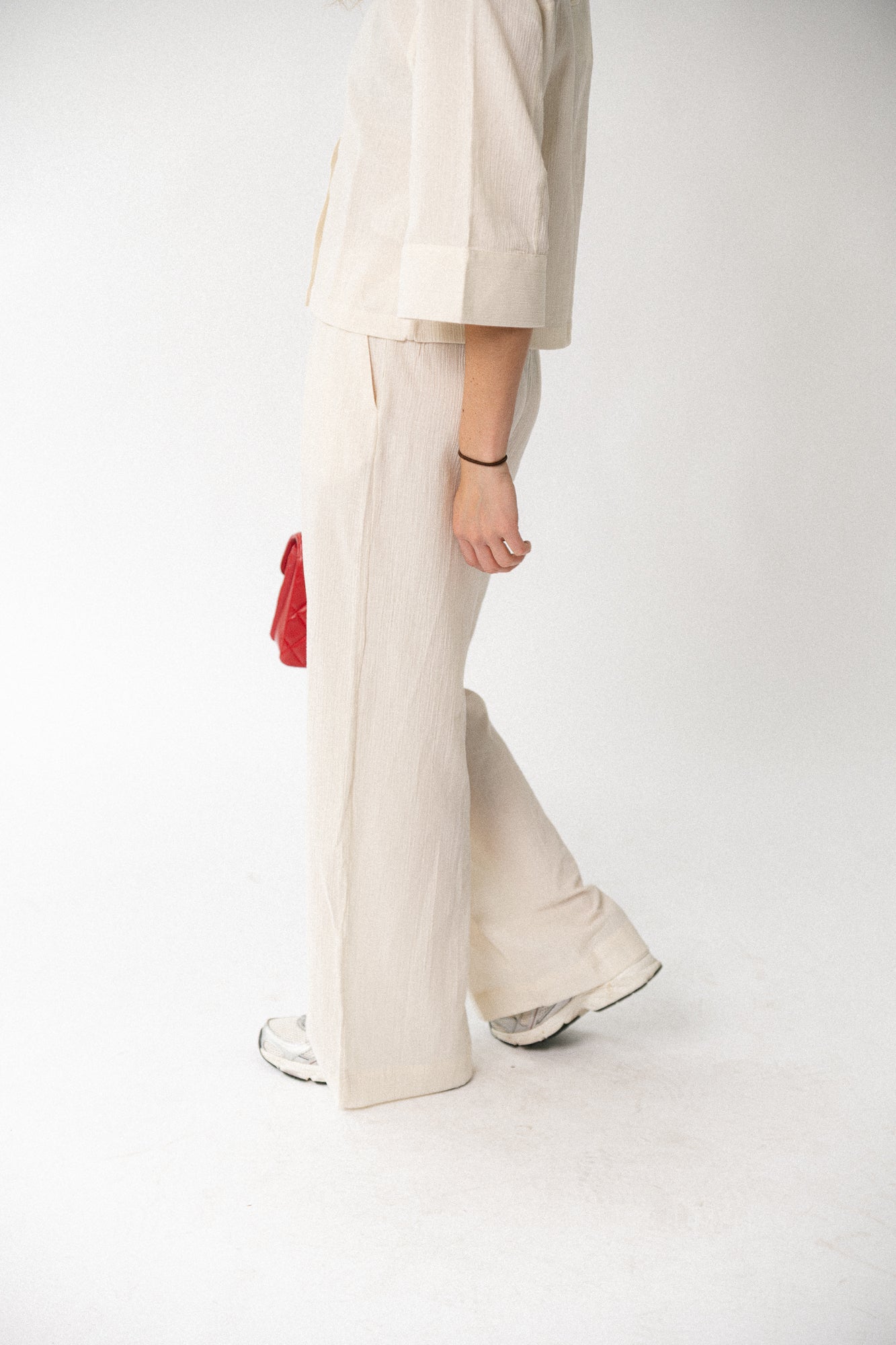 SLFFinnie MW wide sun pants egret