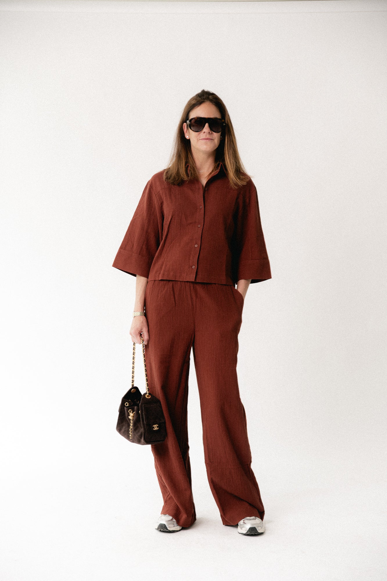 SLFFinnie relaxed 3/4 sun shirt cherry mahogany