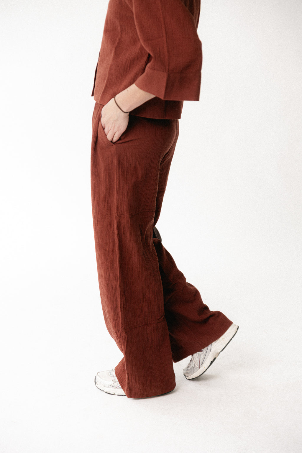 SLFFinnie MW wide sun pants cherry mahogany