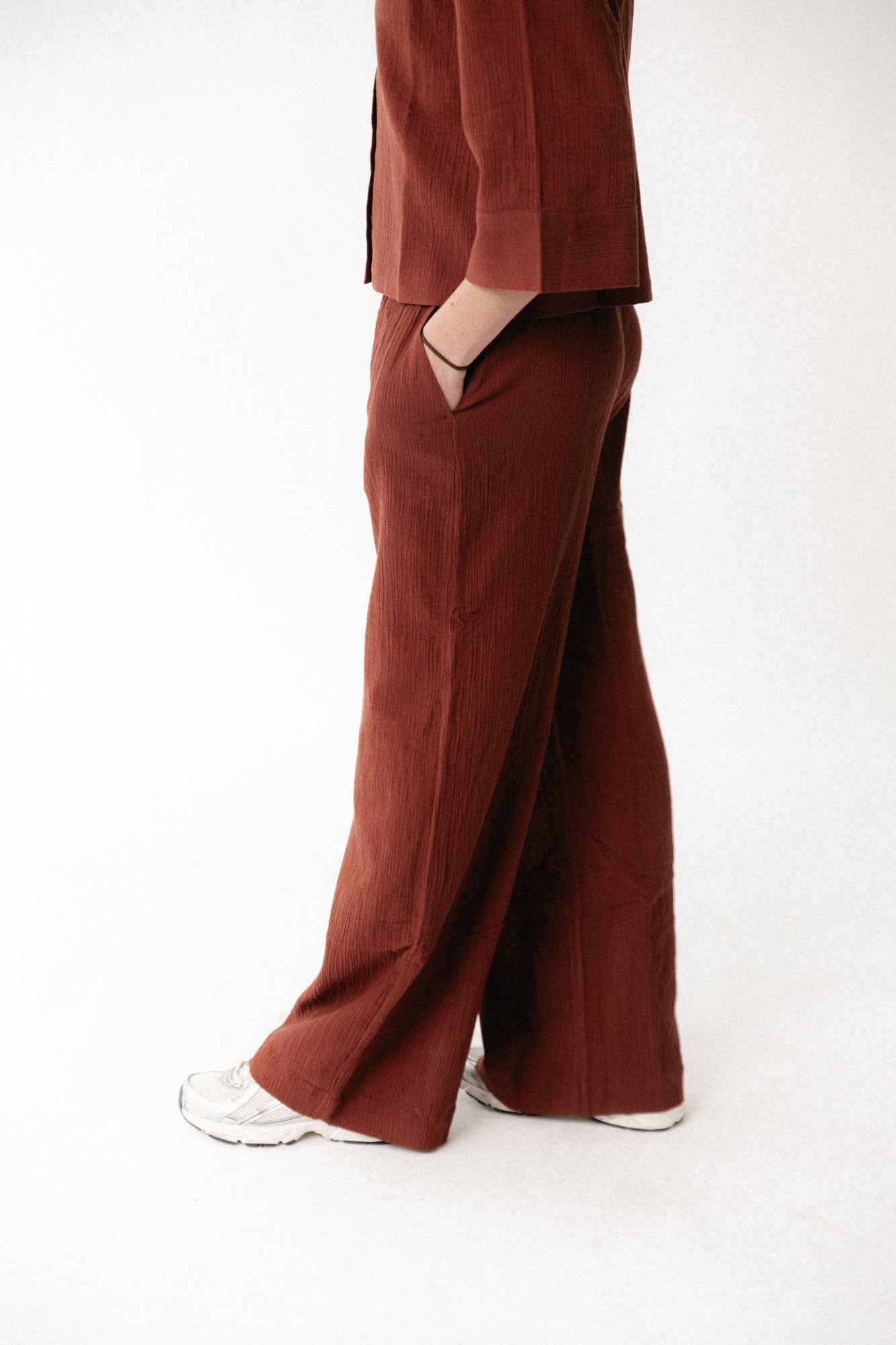 SLFFinnie MW wide sun pants cherry mahogany