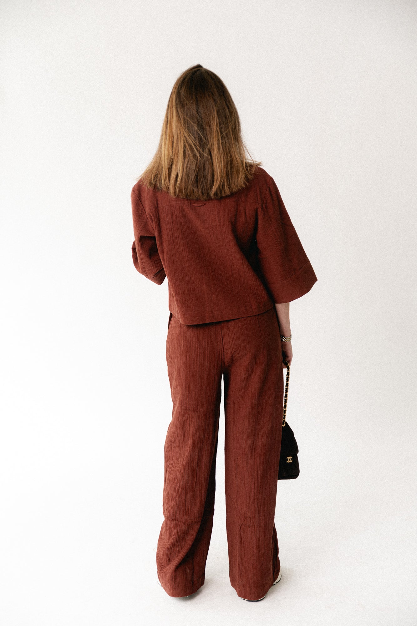 SLFFinnie MW wide sun pants cherry mahogany