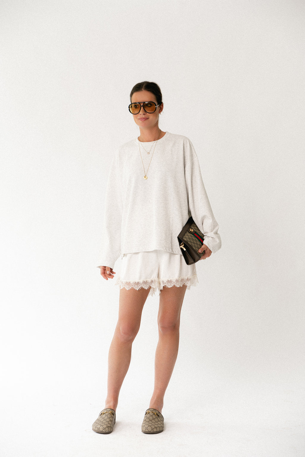 Sophia sateen shorts off white