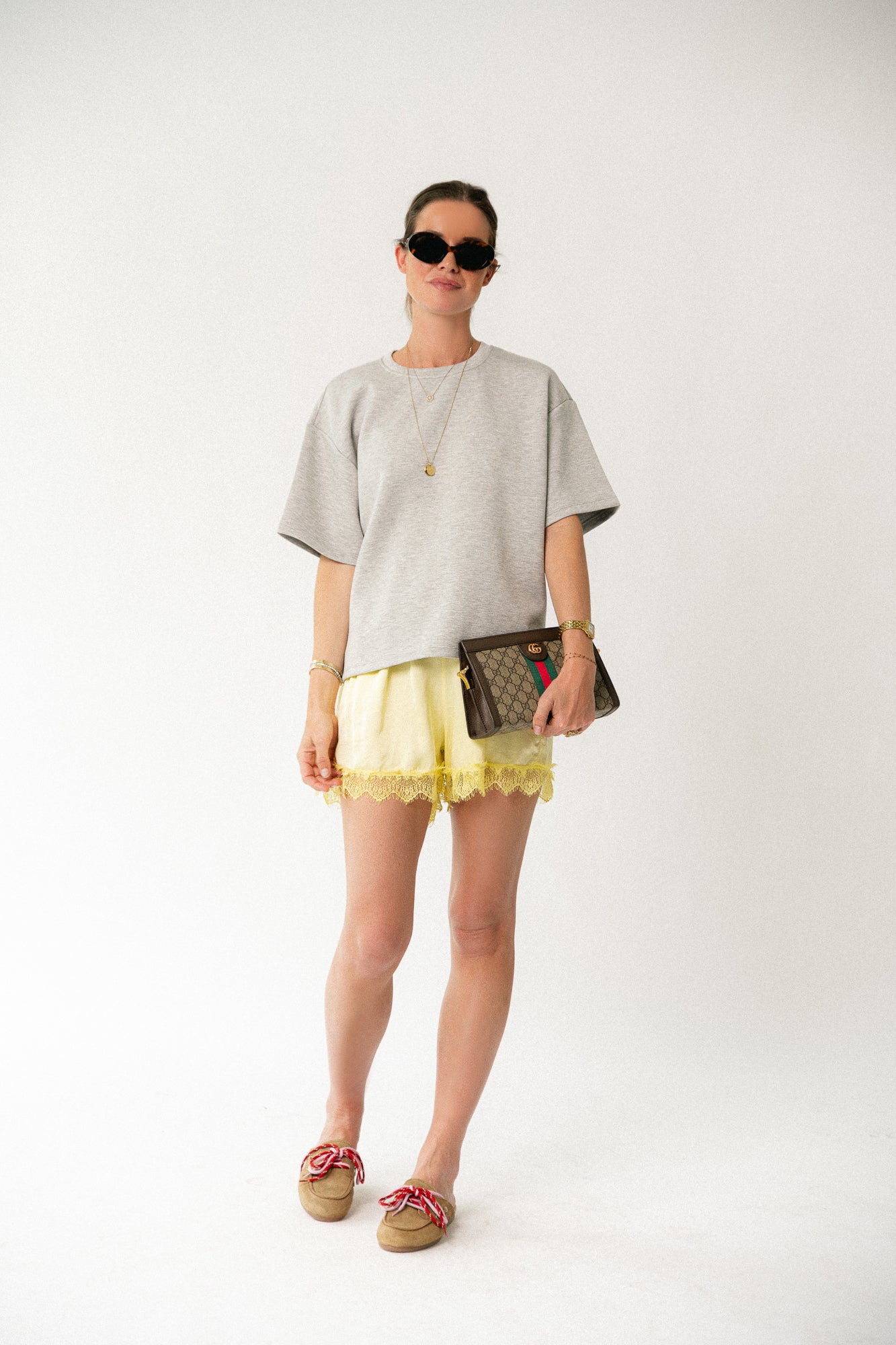 OBJAndrea 2/4 T-shirt light grey melange